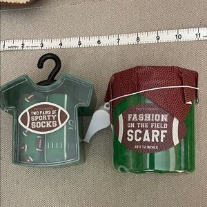 Two's Company Green Sporty Socks Set and Scarf!